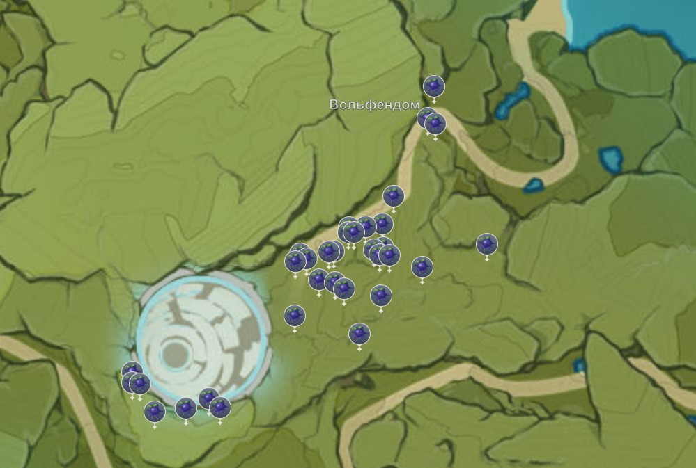 Где найти растение Волчий крюк в Genshin Impact